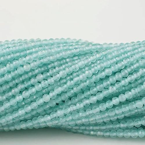 10 Stränge/Los Neue Katzenaugen-Kristallperlen, facettierte lose Glasperlen zur Schmuckherstellung, DIY-Armband, Halskette, Ohrringe, Aquablau, 2 mm (1750 Stück) von HDJSDB