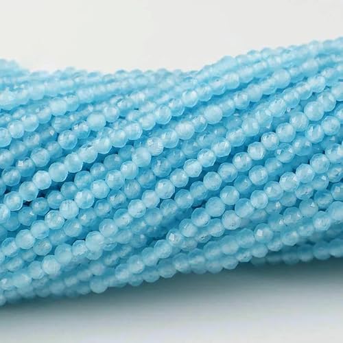 10 Stränge/Los Neue Katzenaugen-Kristallperlen, facettierte lose Glasperlen zur Schmuckherstellung, DIY-Armband, Halskette, Ohrringe, Eisblau, 3,0 mm (1150 Stück) von HDJSDB