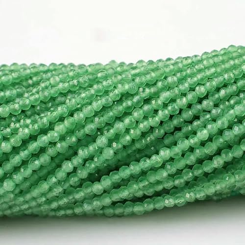 10 Stränge/Los Neue Katzenaugen-Kristallperlen, facettierte lose Glasperlen zur Schmuckherstellung, DIY-Armband, Halskette, Ohrringe, Lagunengrün, 3,0 mm (1150 Stück) von HDJSDB