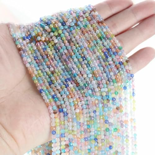 10 Stränge/Los Neue Katzenaugen-Kristallperlen, facettierte lose Glasperlen zur Schmuckherstellung, DIY-Armband, Halskette, Ohrringe, Mix 1–3,0 mm (1150 Stück) von HDJSDB