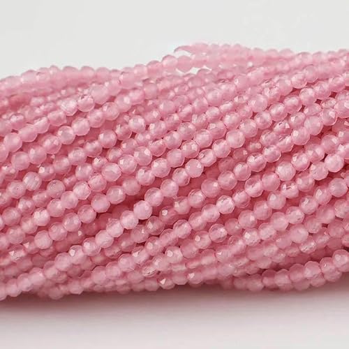 10 Stränge/Los Neue Katzenaugen-Kristallperlen, facettierte lose Glasperlen zur Schmuckherstellung, DIY-Armband, Halskette, Ohrringe, Pfingstrose, Rosa, 3,0 mm (1150 Stück) von HDJSDB