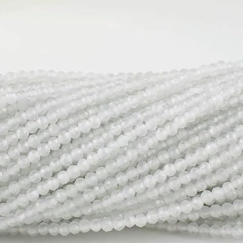 10 Stränge/Los Neue Katzenaugen-Kristallperlen, facettierte lose Glasperlen zur Schmuckherstellung, DIY-Armband, Halskette, Ohrringe, weiß, 3,0 mm (1150 Stück) von HDJSDB