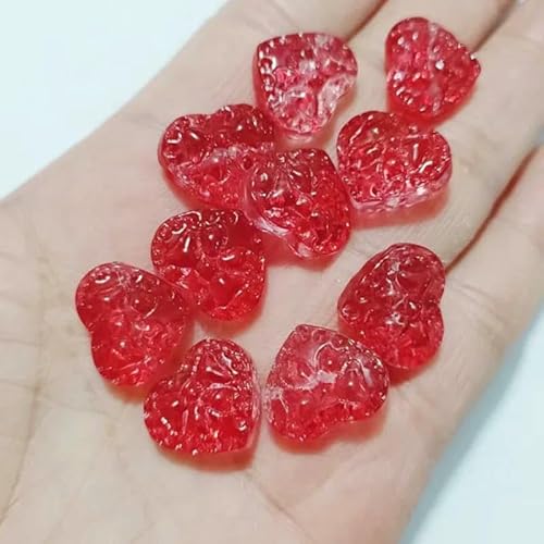10 Stück/Los 15 mm Herz-Lampwork-Perlen, tschechische Glasperlen, lose Abstandsperlen für die Schmuckherstellung, handgefertigtes DIY-Armband, Halskettenzubehör, 1–15 mm (10 Stück) von HDJSDB