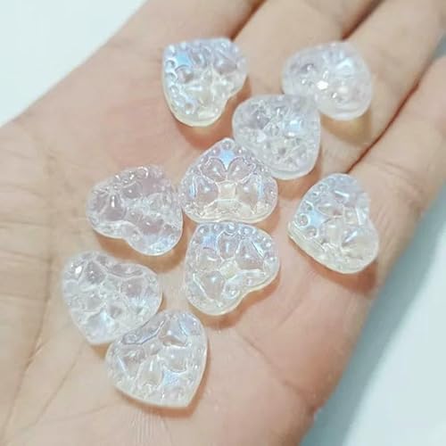 10 Stück/Los 15 mm Herz-Lampwork-Perlen, tschechische Glasperlen, lose Abstandsperlen für die Schmuckherstellung, handgefertigtes DIY-Armband, Halskettenzubehör, 10–15 mm (10 Stück) von HDJSDB
