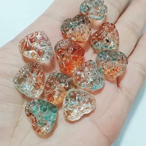10 Stück/Los 15 mm Herz-Lampwork-Perlen, tschechische Glasperlen, lose Abstandsperlen für die Schmuckherstellung, handgefertigtes DIY-Armband, Halskettenzubehör, 2–15 mm (10 Stück) von HDJSDB