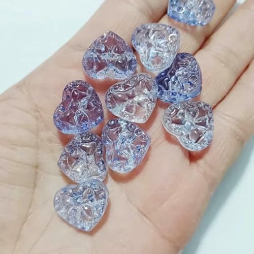 10 Stück/Los 15 mm Herz-Lampwork-Perlen, tschechische Glasperlen, lose Abstandsperlen für die Schmuckherstellung, handgefertigtes DIY-Armband, Halskettenzubehör, 5–15 mm (10 Stück) von HDJSDB