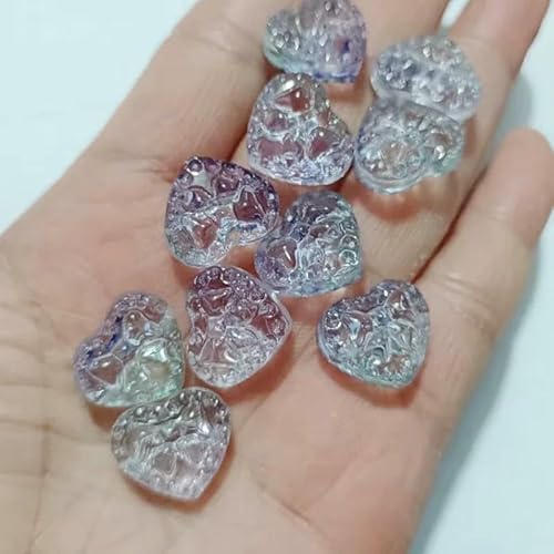 10 Stück/Los 15 mm Herz-Lampwork-Perlen, tschechische Glasperlen, lose Abstandsperlen für die Schmuckherstellung, handgefertigtes DIY-Armband, Halskettenzubehör, 6–15 mm (10 Stück) von HDJSDB