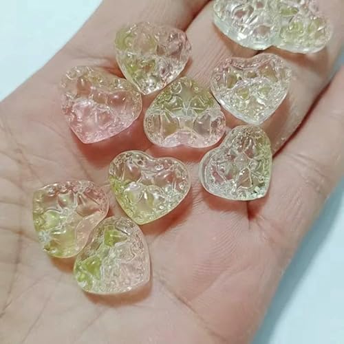 10 Stück/Los 15 mm Herz-Lampwork-Perlen, tschechische Glasperlen, lose Abstandsperlen für die Schmuckherstellung, handgefertigtes DIY-Armband, Halskettenzubehör, 7–15 mm (10 Stück) von HDJSDB