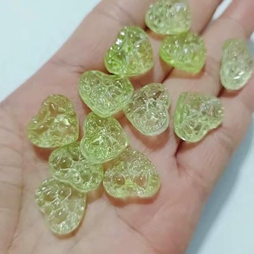 10 Stück/Los 15 mm Herz-Lampwork-Perlen, tschechische Glasperlen, lose Abstandsperlen für die Schmuckherstellung, handgefertigtes DIY-Armband, Halskettenzubehör, 8–15 mm (10 Stück) von HDJSDB
