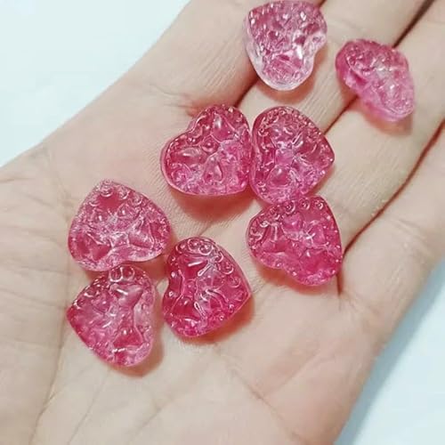 10 Stück/Los 15 mm Herz-Lampwork-Perlen, tschechische Glasperlen, lose Abstandsperlen für die Schmuckherstellung, handgefertigtes DIY-Armband, Halskettenzubehör, 9–15 mm (10 Stück) von HDJSDB