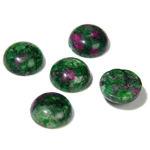 10 Stück/Los runder Stein-Cabochon 4/6/8/10/12/14,0 mm, natürlicher Tigerauge-Labradorit-Jaspis-Kamee, passend für DIY-Ringe, Halsketten, Handarbeiten, Zoisit, 14,0 mm 10 Stück/Los runder Stein-Cabochon 4/6/8/10/12/14,0 mm, natürlicher Tigerauge-Labradorit-Jaspis-Kamee, passend für DIY-Ringe, Halsketten, Handarbeiten, Zoisit, 14,0 mm von HDJSDB