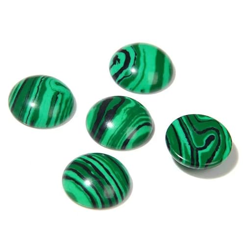 10 Stück/Los runder Stein-Cabochon 4/6/8/10/12/14,0 mm, natürlicher Tigerauge-Labradorit-Jaspis-Kamee, passend für DIY-Ringe, Halsketten, Handarbeiten, synthetischer Malachit, 8 mm 10 Stück/Los runder Stein-Cabochon 4/6/8/10/12/14,0 mm, natürlicher Tigerauge-Labradorit-Jaspis-Kamee, passend für DIY-Ringe, Halsketten, Handarbeiten, synthetischer Malachit, 8 mm von HDJSDB