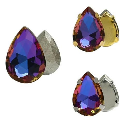 10 Stück Glitzer-Tropfen-Kristall-Strasssteine, von Hand aufgenäht, Glassteine, Ornament, Diamantperlen für Kleider, Bastelarbeiten, Krallenbohrer-Zubehör, 001VB, 13 x 18 mm, 10 Stück, mit Gol 10 Stück Glitzer-Tropfen-Kristall-Strasssteine, von Hand aufgenäht, Glassteine, Ornament, Diamantperlen für Kleider, Bastelarbeiten, Krallenbohrer-Zubehör, 001VB, 13 x 18 mm, 10 Stück, mit Gol von HDJSDB