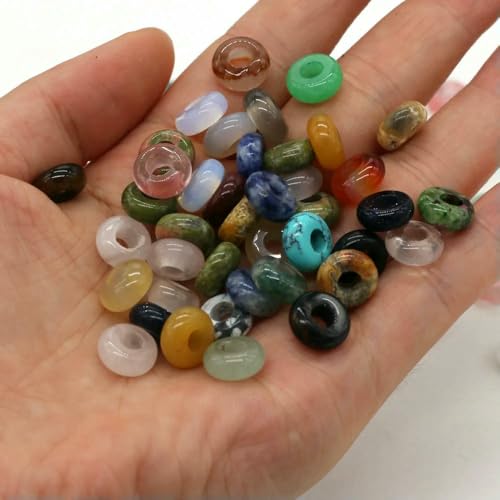 10 Stück Natursteinperlen, Abakusform, großes Loch, lose Perlen für die Schmuckherstellung, DIY-Halsketten, Armbandzubehör, Loch 4,0 mm, 5 x 10 mm, gemischte Farben, 5 x 10 mm 10 Stück Natursteinperlen, Abakusform, großes Loch, lose Perlen für die Schmuckherstellung, DIY-Halsketten, Armbandzubehör, Loch 4,0 mm, 5 x 10 mm, gemischte Farben, 5 x 10 mm von HDJSDB