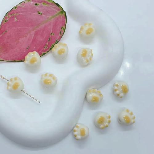 10 Stück handgefertigte Emaille-Keramik-Porzellan-Perlen, Katzenkrallen, lose Abstandsperlen, Charms für DIY-Schmuck, Bastelzubehör, 11 von HDJSDB
