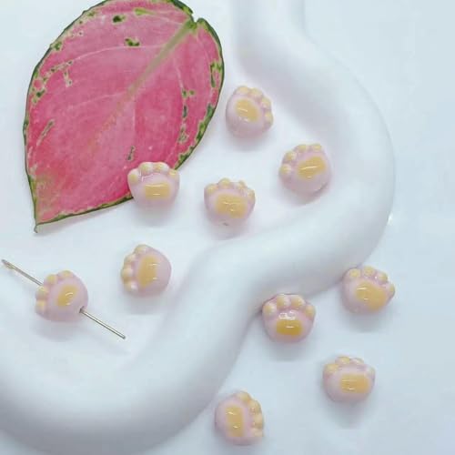 10 Stück handgefertigte Emaille-Keramik-Porzellan-Perlen, Katzenkrallen, lose Abstandsperlen, Charms für DIY-Schmuck, Bastelzubehör, 15 von HDJSDB