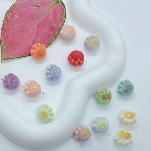 10 Stück handgefertigte Emaille-Keramik-Porzellan-Perlen, Katzenkrallen, lose Abstandsperlen, Charms für DIY-Schmuck, Bastelzubehör, 16 von HDJSDB
