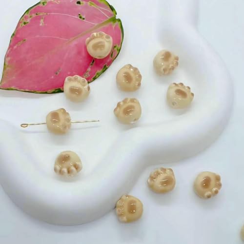 10 Stück handgefertigte Emaille-Keramik-Porzellan-Perlen, Katzenkrallen, lose Abstandsperlen, Charms für DIY-Schmuck, Bastelzubehör, 18 von HDJSDB