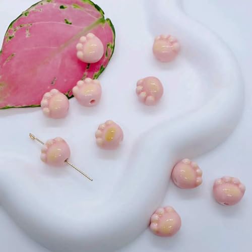 10 Stück handgefertigte Emaille-Keramik-Porzellan-Perlen, Katzenkrallen, lose Abstandsperlen, Charms für DIY-Schmuck, Bastelzubehör, 2 von HDJSDB