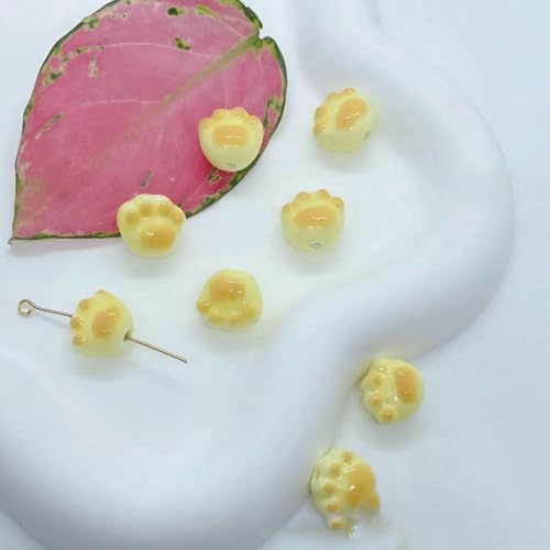 10 Stück handgefertigte Emaille-Keramik-Porzellan-Perlen, Katzenkrallen, lose Abstandsperlen, Charms für DIY-Schmuck, Bastelzubehör, 20 von HDJSDB