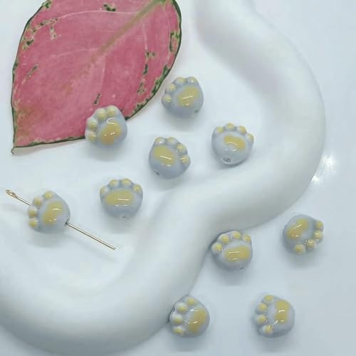 10 Stück handgefertigte Emaille-Keramik-Porzellan-Perlen, Katzenkrallen, lose Abstandsperlen, Charms für DIY-Schmuck, Bastelzubehör, 5 von HDJSDB