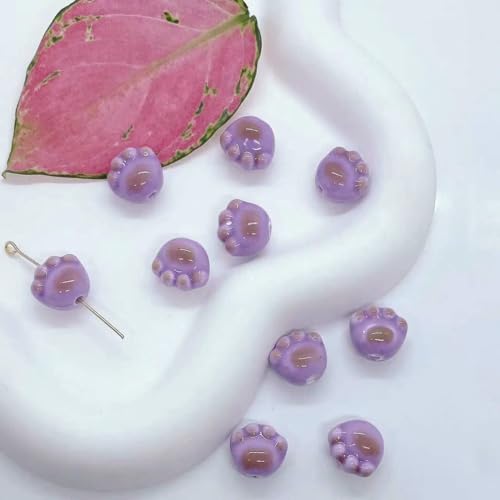 10 Stück handgefertigte Emaille-Keramik-Porzellan-Perlen, Katzenkrallen, lose Abstandsperlen, Charms für DIY-Schmuck, Bastelzubehör, 9 von HDJSDB