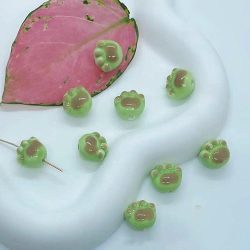 10 Stück handgefertigte Emaille-Keramik-Porzellan-Perlen, Katzenkrallen, lose Abstandsperlen, Charms für DIY-Schmuck, Bastelzubehör-19 von HDJSDB