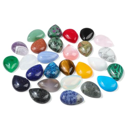 10 Stück natürliche flache Tigerauge-Stein-Cabochon-Perlen, Wassertropfen-Patch, Kamee-Perlen zur Schmuckherstellung, DIY-Ring, Ohrringe, Armbänder, Nr. 1, gemischte Farbe, 10 x 14,0 mm 10 Stück natürliche flache Tigerauge-Stein-Cabochon-Perlen, Wassertropfen-Patch, Kamee-Perlen zur Schmuckherstellung, DIY-Ring, Ohrringe, Armbänder, Nr. 1, gemischte Farbe, 10 x 14,0 mm von HDJSDB