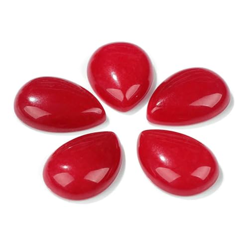 10 Stück natürliche flache Tigerauge-Stein-Cabochon-Perlen, Wassertropfen-Patch, Kamee-Perlen zur Schmuckherstellung, DIY-Ring, Ohrringe, Armbänder, Nr. 13 Chalcedon, 18 x 25 mm von HDJSDB