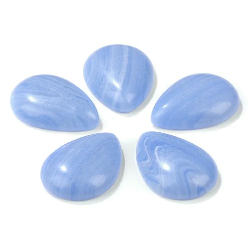 10 Stück natürliche flache Tigerauge-Stein-Cabochon-Perlen, Wassertropfen-Patch, Kamee-Perlen zur Schmuckherstellung, DIY-Ring, Ohrringe, Armbänder, Nr. 17, Achat, 13 x 18 mm von HDJSDB