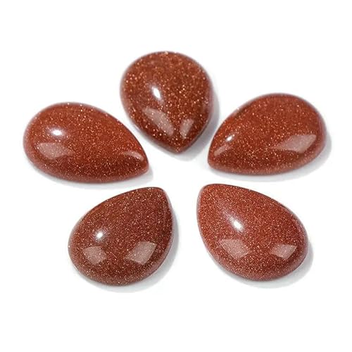10 Stück natürliche flache Tigerauge-Stein-Cabochon-Perlen, Wassertropfen-Patch, Kamee-Perlen zur Schmuckherstellung, DIY-Ring, Ohrringe, Armbänder, Nr. 26, Sandstein, 15 x 20 mm von HDJSDB