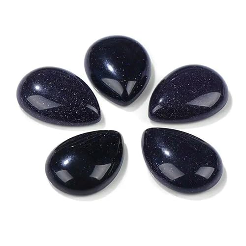 10 Stück natürliche flache Tigerauge-Stein-Cabochon-Perlen, Wassertropfen-Patch, Kamee-Perlen zur Schmuckherstellung, DIY-Ring, Ohrringe, Armbänder, Nr. 27, Sandstein, 13 x 18 mm von HDJSDB