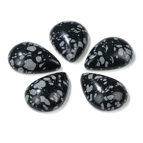 10 Stück natürliche flache Tigerauge-Stein-Cabochon-Perlen, Wassertropfen-Patch, Kamee-Perlen zur Schmuckherstellung, DIY-Ring, Ohrringe, Armbänder, Nr. 29, Alabaster, 15 x 20 mm von HDJSDB