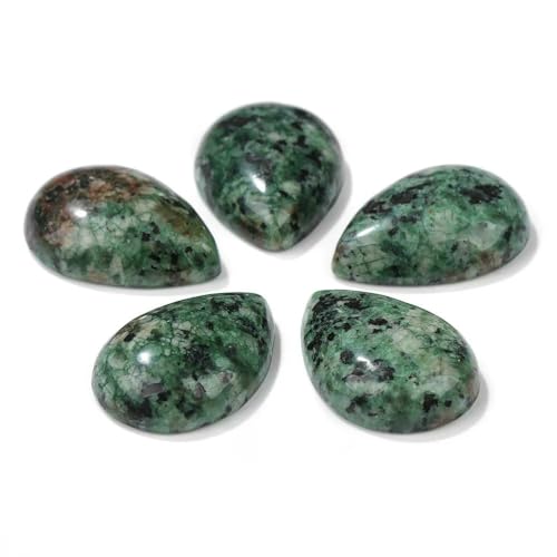10 Stück natürliche flache Tigerauge-Stein-Cabochon-Perlen, Wassertropfen-Patch, Kamee-Perlen zur Schmuckherstellung, DIY-Ring, Ohrringe, Armbänder, Nr. 40, 10 x 14,0 mm von HDJSDB