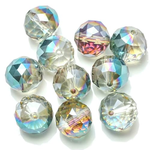 10 Stück österreichische facettierte runde Kugel, 16 mm, Murano-Glasperlen für die Herstellung von DIY-Kristallschmuck, Charms, Zubehör, Roségrün 10 Stück österreichische facettierte runde Kugel, 16 mm, Murano-Glasperlen für die Herstellung von DIY-Kristallschmuck, Charms, Zubehör, Roségrün von HDJSDB