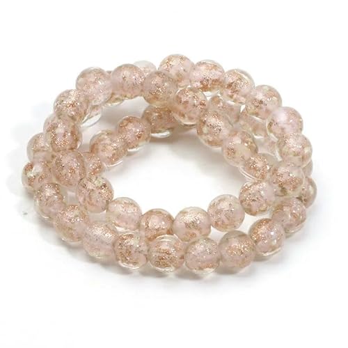 10 mm mehrfarbige runde Glasperlen, Goldsand, Murano-Lampwork-Perlen zur Schmuckherstellung, DIY-Armband, Halskette, Bastelzubehör, C06155, 10 mm, 10 Stück von HDJSDB