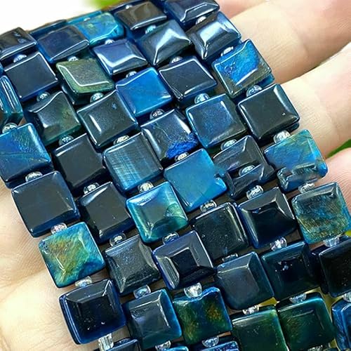 10 x 10 mm, flach, quadratisch, blau, Tigerauge, Rille, Naturstein, Würfel, lose Abstandsperlen für die Schmuckherstellung, DIY-Armbandzubehör – blaues Tigerauge – ca. 38,1 cm, 29–30 Stück 10 x 10 mm, flach, quadratisch, blau, Tigerauge, Rille, Naturstein, Würfel, lose Abstandsperlen für die Schmuckherstellung, DIY-Armbandzubehör – blaues Tigerauge – ca. 38,1 cm, 29–30 Stück von HDJSDB