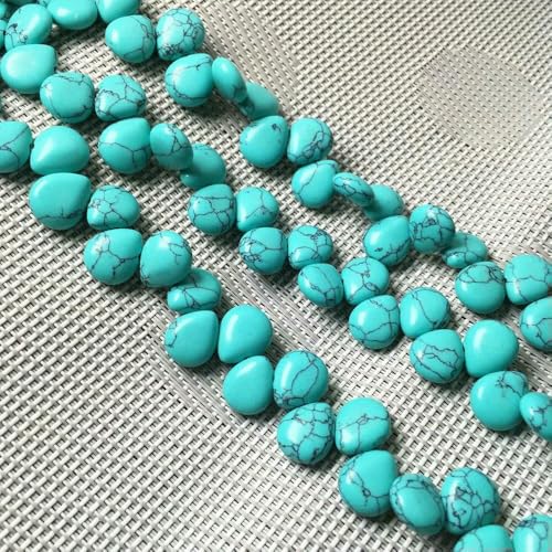 10 x 12 mm, Loch, tropfenförmige lose Perlen, Tigerauge, Malachit, Abstandsperlen für die Schmuckherstellung, DIY-Halsketten, Armbandzubehör, Blau-Türkis, 10 x 12 mm, ca. 20 cm 10 x 12 mm, Loch, tropfenförmige lose Perlen, Tigerauge, Malachit, Abstandsperlen für die Schmuckherstellung, DIY-Halsketten, Armbandzubehör, Blau-Türkis, 10 x 12 mm, ca. 20 cm von HDJSDB