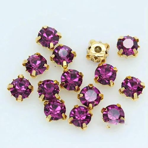 100 Stück 3,0 mm Farbe zum Aufnähen auf Kristallglas-Strasssteine, Montees, goldfarbene Krallenbasis, Bastel-Edelsteine, Hochzeitskostüm, Kleid, Schmuckherstellung, Perlen, Fuchsie 100 Stück 3,0 mm Farbe zum Aufnähen auf Kristallglas-Strasssteine, Montees, goldfarbene Krallenbasis, Bastel-Edelsteine, Hochzeitskostüm, Kleid, Schmuckherstellung, Perlen, Fuchsie von HDJSDB