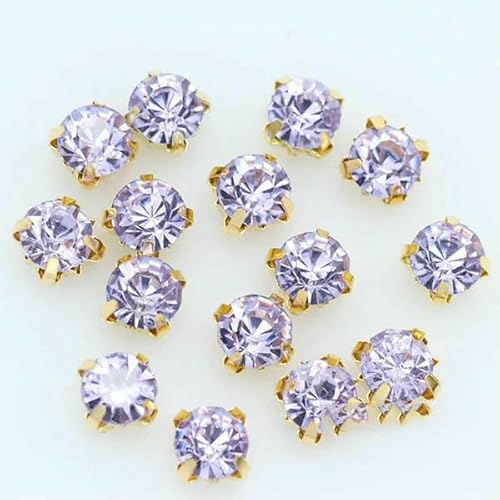 100 Stück 3,0 mm Farbe zum Aufnähen auf Kristallglas-Strasssteine, Montees, goldfarbene Krallenbasis, Bastel-Edelsteine, Hochzeitskostüm, Kleid, Schmuckherstellung, Perlen, hellviolett 100 Stück 3,0 mm Farbe zum Aufnähen auf Kristallglas-Strasssteine, Montees, goldfarbene Krallenbasis, Bastel-Edelsteine, Hochzeitskostüm, Kleid, Schmuckherstellung, Perlen, hellviolett von HDJSDB