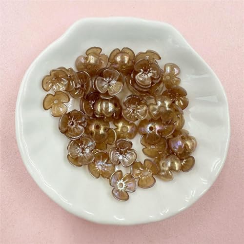 100 Stück 9,5 mm bunte kleine Acrylperlen-Abstandshalter, lose Perlen, Schmuckherstellung, DIY-Armband, Halskette, Braun, 10 mm (100 Perlen) von HDJSDB