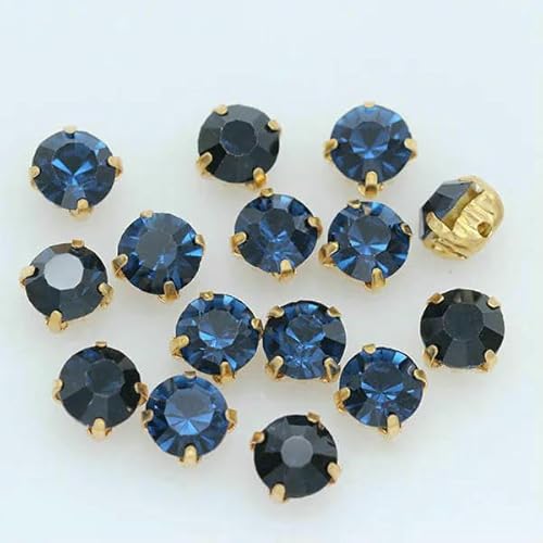 100p 3,0 mm Farbe Nähen auf Kristallglas Strass Montees Gold Krallenbasis Handwerk Edelsteine Hochzeit Kostüm Kleid Schmuck machen Perlen-Montana von HDJSDB