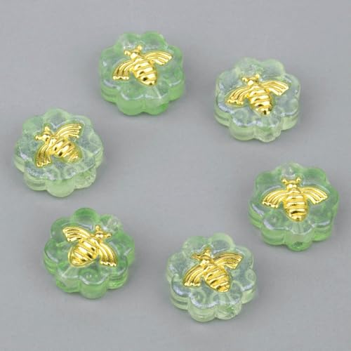 11 mm handgefertigte 3D-Bienen-Lampwork-Perlen, süße Bienen, lose Glasperlen zur Schmuckherstellung, DIY-Armband, Dekorationszubehör, 02, 5 Stück 11 mm handgefertigte 3D-Bienen-Lampwork-Perlen, süße Bienen, lose Glasperlen zur Schmuckherstellung, DIY-Armband, Dekorationszubehör, 02, 5 Stück von HDJSDB