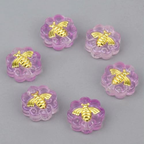 11 mm handgefertigte 3D-Bienen-Lampwork-Perlen, süße Bienen, lose Glasperlen zur Schmuckherstellung, DIY-Armband, Dekorationszubehör, 05–10 Stück von HDJSDB