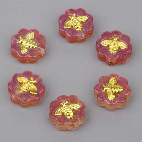 11 mm handgefertigte 3D-Bienen-Lampwork-Perlen, süße Bienen, lose Glasperlen zur Schmuckherstellung, DIY-Armband, Dekorationszubehör, 09–15 Stück von HDJSDB