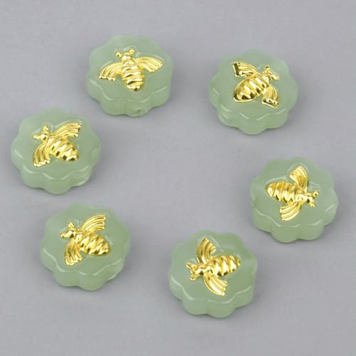 11 mm handgefertigte 3D-Bienen-Lampwork-Perlen, süße Bienen, lose Glasperlen zur Schmuckherstellung, DIY-Armband, Dekorationszubehör, 11–15 Stück von HDJSDB