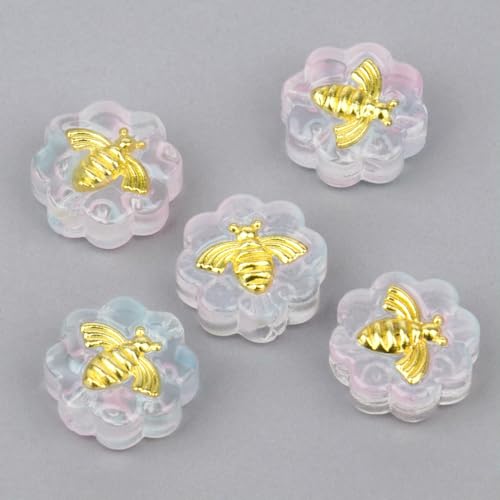 11 mm handgefertigte 3D-Bienen-Lampwork-Perlen, süße Bienen, lose Glasperlen zur Schmuckherstellung, DIY-Armband, Dekorationszubehör, 12–5 Stück von HDJSDB
