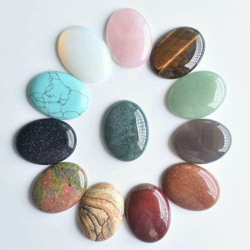 12 teile/los mode verschiedene naturstein gemischten Oval CAB perlen 30x40mm für DIY schmuck zubehör-mix von HDJSDB