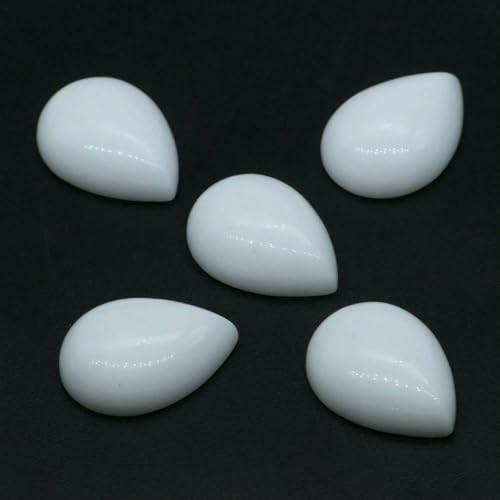 13 x 18 mm Wassertropfen-Stein-Cabochons, flache Rückseite, natürlicher Amethyst, Lapislazuli, Edelstein, Kamee für Ohrringe, Halsketten, Schmuckherstellung, weißes Porzellan, 1 Stück von HDJSDB