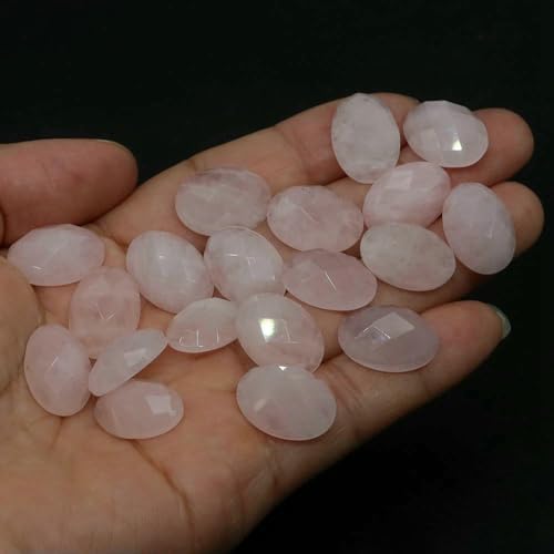 13 x 18 mm ovale Perlen mit flacher Rückseite, natürliche facettierte Steine, Kristall-Kamee-Abstandshalter für die Schmuckherstellung, DIY-Anhänger, Halsket von HDJSDB